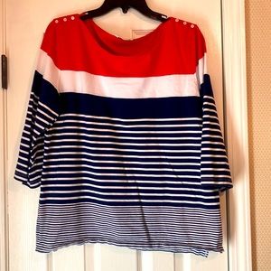Orvis women’s top 3/4 sleeves navy striped